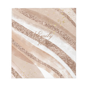 Rose Gold Glitter Brushed Design Notepad