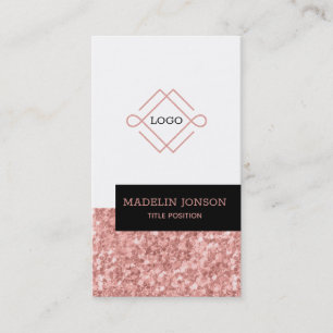 Rose Gold Glitter Business Card