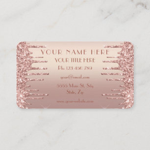 Rose Gold Glitter Business Card Design Your Own