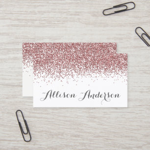 Rose Gold Glitter Business Cards