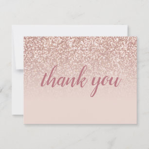 Rose Gold Glitter Business Thank You Discount Card