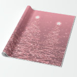 Rose Gold Glitter Christmas Trees Holiday  Wrapping Paper<br><div class="desc">Merry Christmas / Winter Rose Gold Glitter Christmas Trees</div>