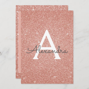 Rose Gold Glitter Class of 2019 Graduation Party Invitation