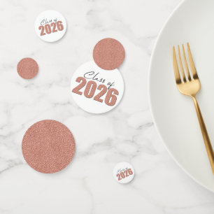 Rose Gold Glitter Class of 2026 Confetti