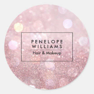 Rose Gold Glitter Classic Round Sticker