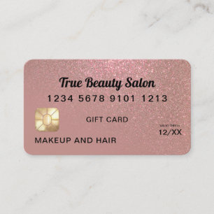 Rose Gold Glitter Credit Card Gift Certificate