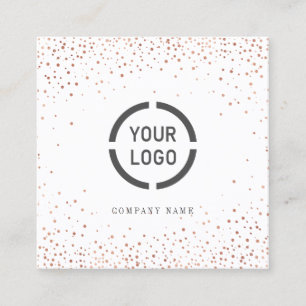 Rose gold glitter custom company logo professional square business card