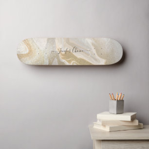 ROSE GOLD Glitter Custom Name Skateboard