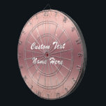 Rose Gold Glitter Custom Text Dart Board Gift<br><div class="desc">Dart Boards with Custom Text Rose Gold Blush Glitter Sparkle Drips Wedding or Party Supplies / Gift - Add Your Unique Text / Name or Remove Text - Make Your Special Dartboard Gift - Resize and move or remove and add text / elements with customisation tool. Design by MIGNED. Please...</div>
