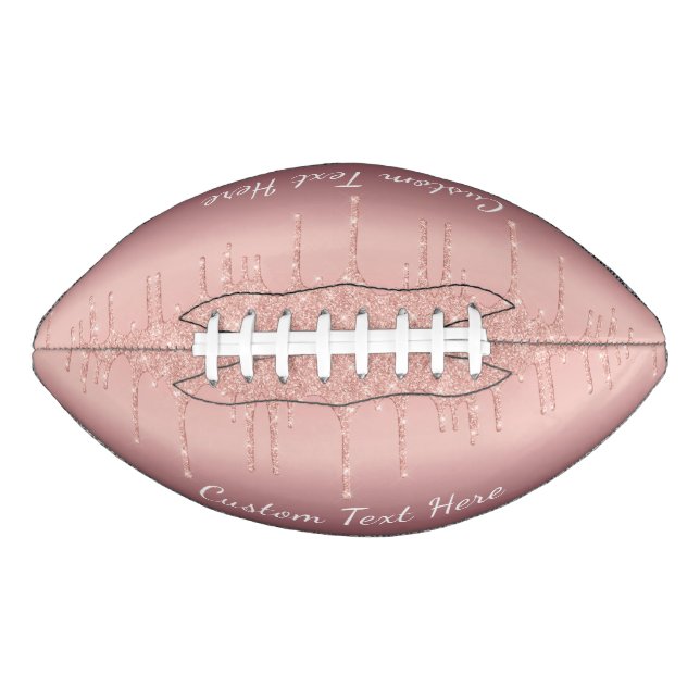 Rose Gold Glitter Custom Text Football Your Design (Front)