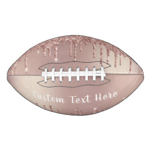 Rose Gold Glitter Custom Text Gift Football