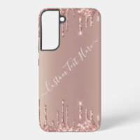 Rose Gold Glitter Custom Text Personalised