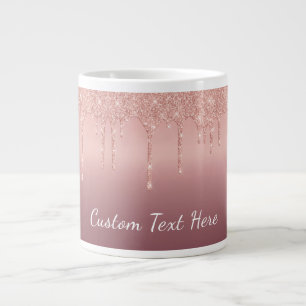 Rose Gold Glitter Custom Text Your Name Mug