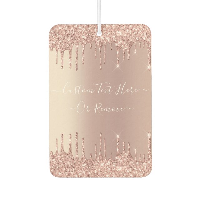 Rose Gold Glitter Custom Your Text Air Freshener (Front)