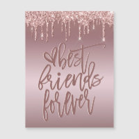 Rose Gold Glitter Drips Best Friends Forever