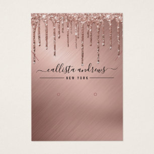 Rose Gold Glitter Drips Earring Necklace Display