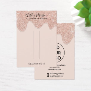 Rose gold glitter drips jewellery hair clip displa