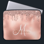 Rose Gold Glitter Drips Monogram Laptop Sleeve<br><div class="desc">This design may be personalised in the area provided by changing the photo and/or text. Or it can be customised by clicking Personalise this Template and then choosing the click to customise further option and delete or change the colour of the background, add text, change the text colour or style,...</div>