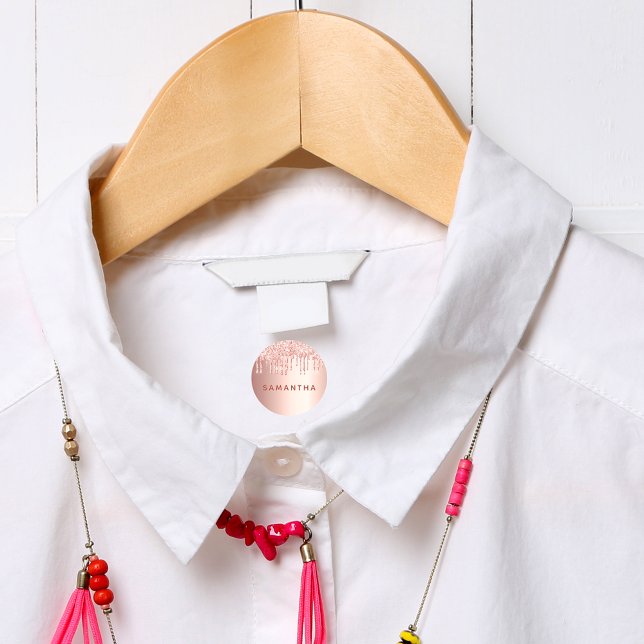 Rose gold glitter drips pink custom monogram name  (Creator Uploaded)