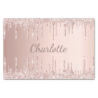 Rose gold glitter drips pink girly monogram