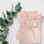 Rose gold glitter drips pink sparkle glam girly wrapping paper sheet<br><div class="desc">Elegant,  classic,  glamorous and feminine style party wrapping sheets. A girly pink,  rose gold gradient background decorated with faux rose gold glitter drips,  paint dripping look.
Perfect for birthdays and Christmas gifts.</div>