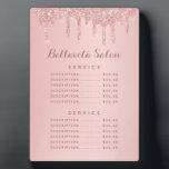 Rose Gold Glitter Drips Salon Price Menu Plaque<br><div class="desc">Rose Gold Glitter Drips Salon Price Menu Plaque. This professional plaque is a great no-touch way to display your salon services or price list in light of the covid 19 corona virus pandemic. Personalise this custom design with your own text,  colours,  and logo.</div>