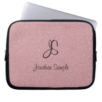 Rose Gold Glitter Elegant Modern Monogram