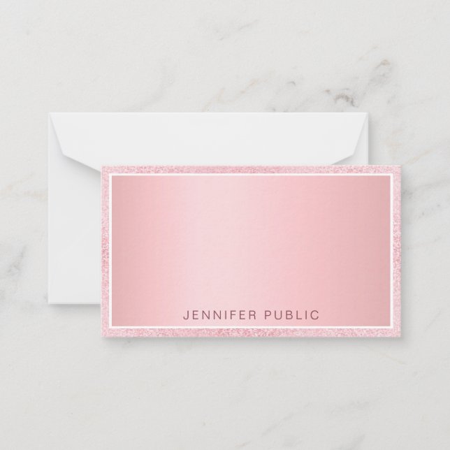 Rose Gold Glitter Elegant Personalised Template (Front)