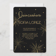 Rose Gold Glitter Elegant Quinceañera 