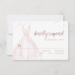 Rose Gold Glitter Elegant Sparkle Pink Dress RSVP