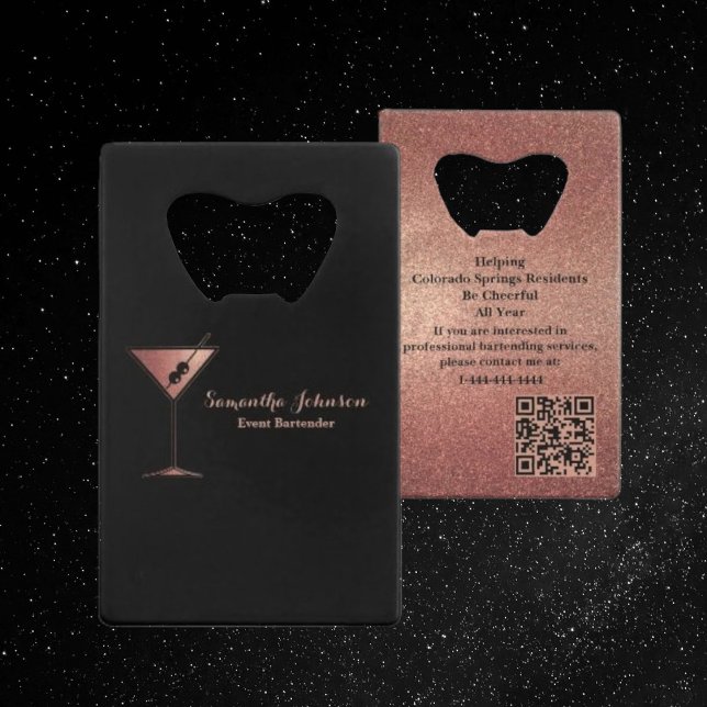 Rose Gold Glitter Event Bartender QR Code (Creator Uploaded)