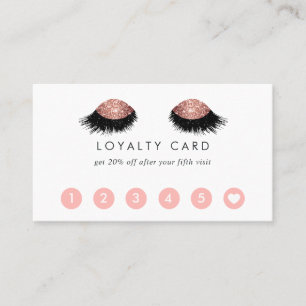 Rose Gold Glitter Eyes Loyalty Card