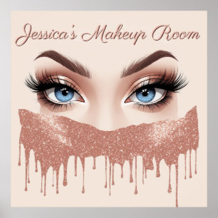 ✨ Rose Gold Glitter Eyes Makeup Decor For Girls 💎