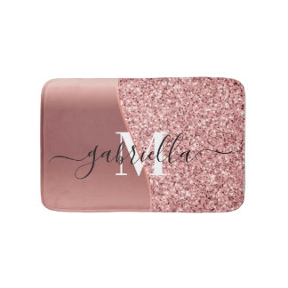 Rose Gold Glitter Foil Bath Mat