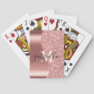 Rose Gold Glitter Foil Playing Cards