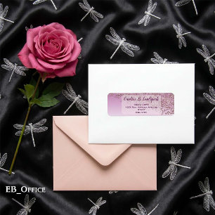 Rose Gold Glitter Frosted Elegant Return Address