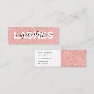 Rose Gold Glitter Girly Makeup Artist Hair Salon Mini Business Card