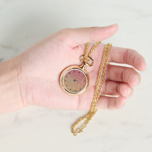 Rose Gold Glitter Gold Wrap-Around Women's Watch (Hand)