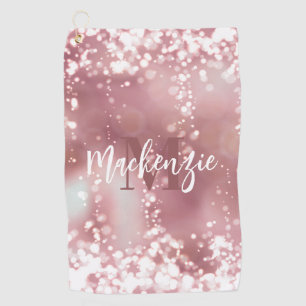 Rose Gold Glitter Golf Towel