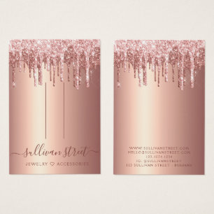 Rose Gold Glitter Hair Clip Jewellery Display Card