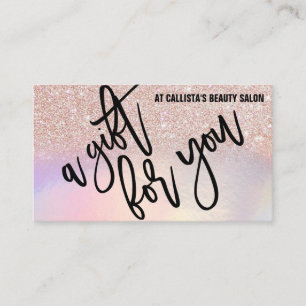 Rose Gold Glitter Iridescent Gift Certificate