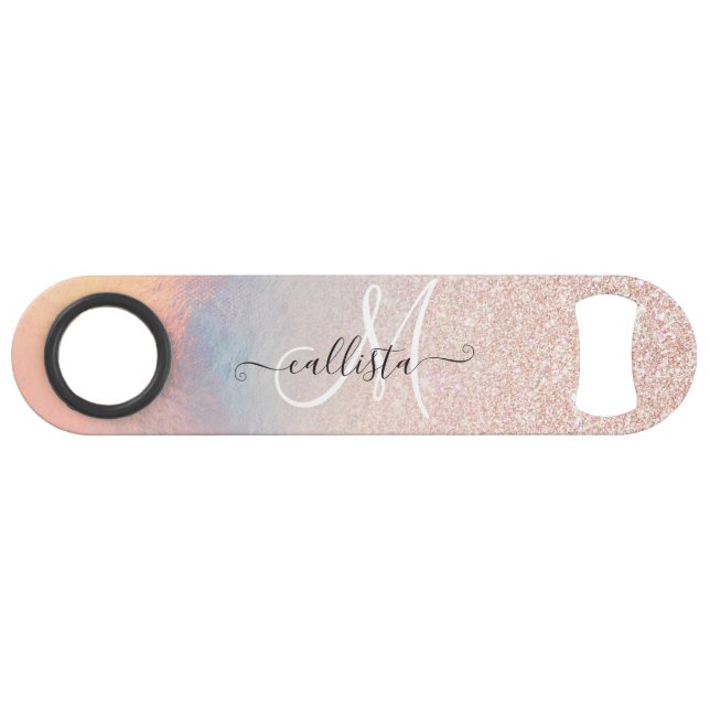 Rose Gold Glitter Iridescent Holographic Gradient (Front (Horizontal))
