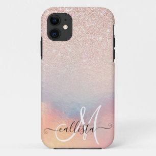Rose Gold Glitter Iridescent Holographic Gradient Case-Mate iPhone Case