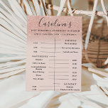 rose gold glitter itinerary 21st birthday weekend invitation<br><div class="desc">Plan the perfect 21st birthday weekend and itinerary time line with this rose gold glitter ombre sparkles on pastel blush pink. Cool birthday party program.</div>