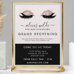 Rose Gold Glitter Lashes Salon Grand Opening Covid Flyer<br><div class="desc">Rose Gold Glitter Lashes Salon Grand Opening Covid Flyer. "With new Covid 19 safety measures in place to keep our clients and employees safe." Personalize this custom design with your own text,  logo,  and business details.</div>