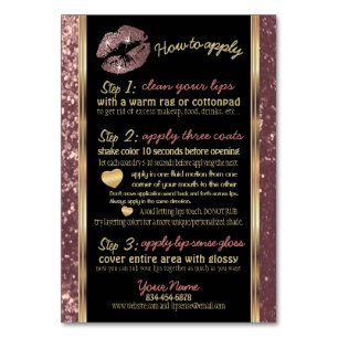 Rose Gold Glitter Lipsense Senegence  Instructions Table Number