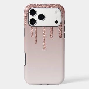 Rose Gold Glitter Liquid Drips