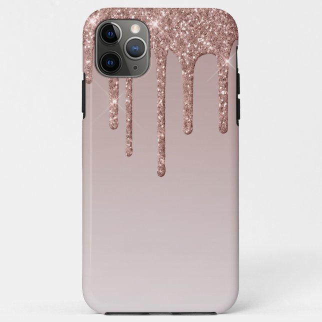 Rose Gold Glitter Liquid Drips Case-Mate iPhone Case (Back)