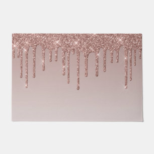 Rose Gold Glitter Liquid Drips Doormat