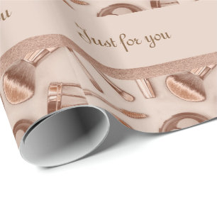 Rose Gold Glitter Make Up Wrapping Paper